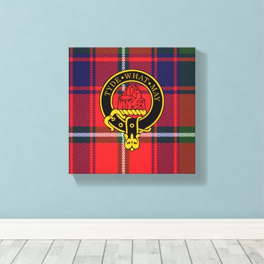 Haig Scottish Crest en Tartan Canvas print (Insitu (Houten vloer))