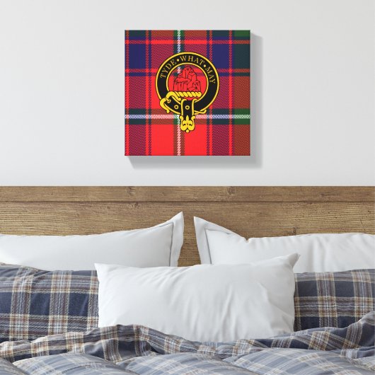 Haig Scottish Crest en Tartan Canvas print (Insitu (Slaapkamer))