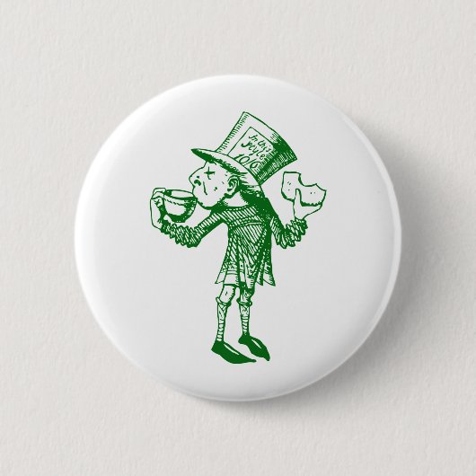 Haigha (Mad Hatter) Inked Green Ronde Button 5,7 Cm (Voorkant)