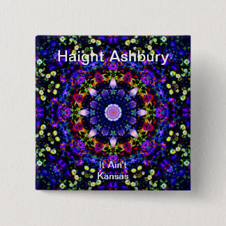 Haight Ashbury Psychedelic Hippie Mode Art Vierkante Button 5,1 Cm