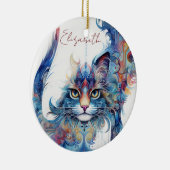 Haight-Ashbury Stijl Psychedelic Cat Ornament (Rechts)
