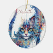 Haight-Ashbury Stijl Psychedelic Cat Ornament (Links)