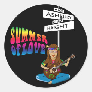 Haight Ashbury Summer of Love Ronde Sticker