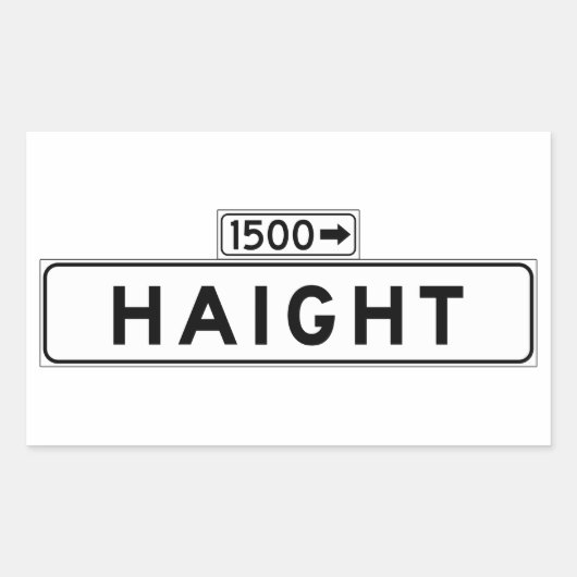 Haight St., San Francisco Straatbord Rechthoekige Sticker (Voorkant)