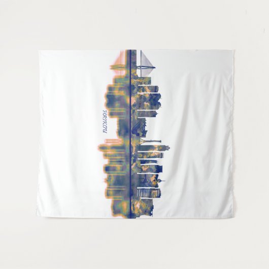 Haikou Skyline Wandkleed (Voorkant (horizontaal))