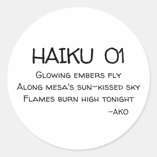 HAIKU 01 RONDE STICKER (Voorkant)