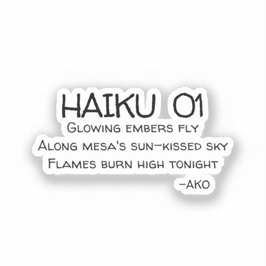 HAIKU 01 STICKER (Voorkant)