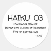 HAIKU 03 RONDE STICKER (Voorkant)