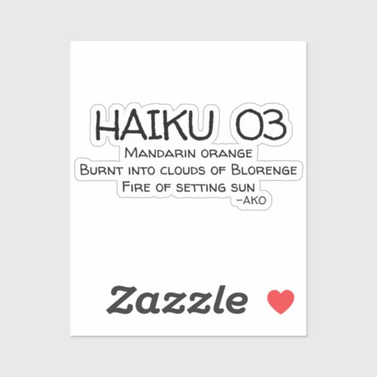 HAIKU 03 STICKER (Vel)
