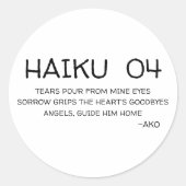 HAIKU 04 RONDE STICKER (Voorkant)