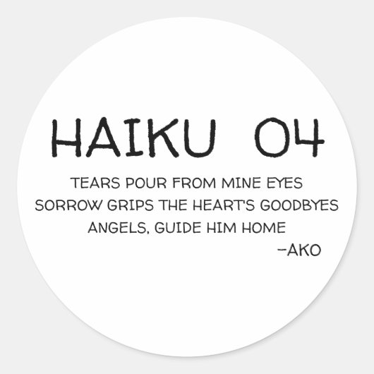 HAIKU 04 RONDE STICKER (Voorkant)