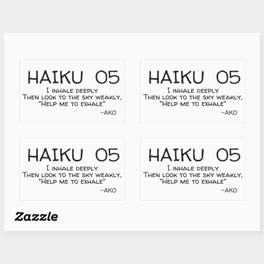 HAIKU 05 RECHTHOEKIGE STICKER (Vel)