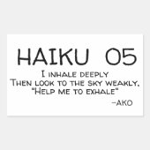 HAIKU 05 RECHTHOEKIGE STICKER (Voorkant)