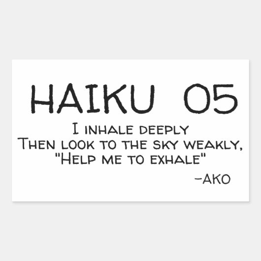 HAIKU 05 RECHTHOEKIGE STICKER (Voorkant)