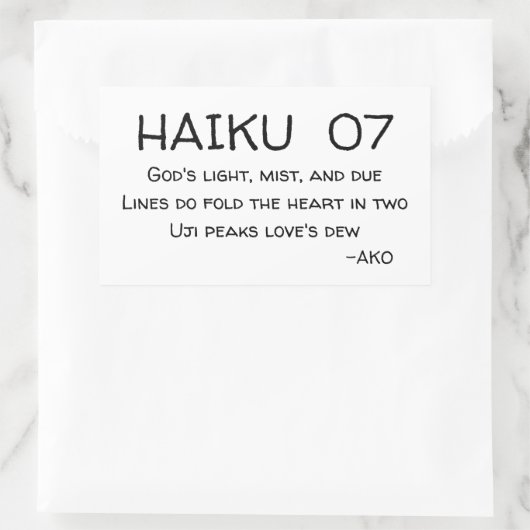 HAIKU 07 RECHTHOEKIGE STICKER (Tas)