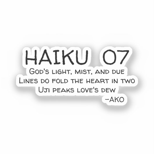 HAIKU 07 STICKER (Voorkant)