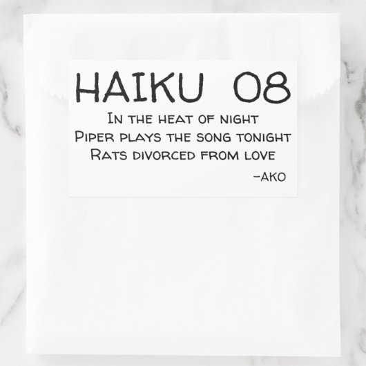 HAIKU 08 RECHTHOEKIGE STICKER (Tas)