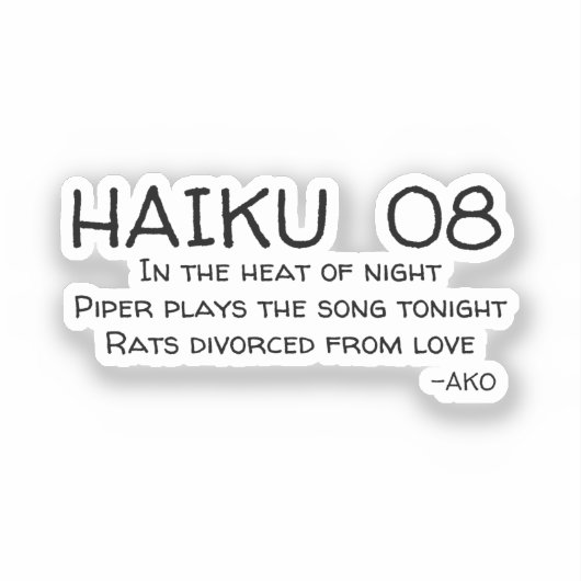 HAIKU 08 STICKER (Voorkant)