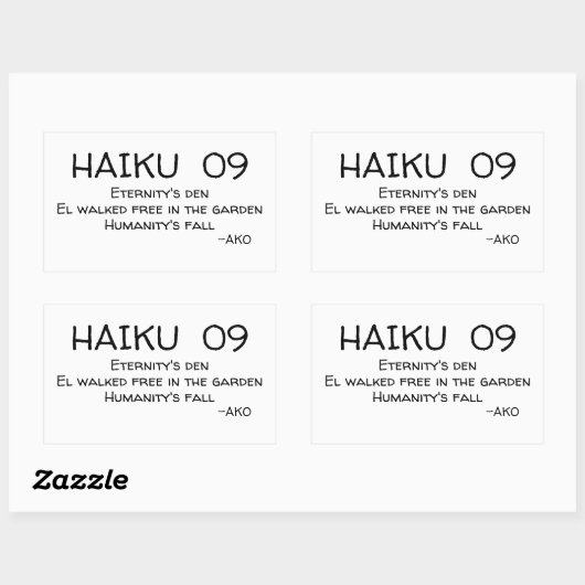 HAIKU 09 RECHTHOEKIGE STICKER (Vel)