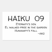 HAIKU 09 RECHTHOEKIGE STICKER (Voorkant)