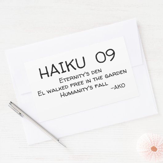 HAIKU 09 RECHTHOEKIGE STICKER (Envelop)