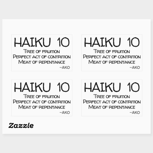HAIKU 10 RECHTHOEKIGE STICKER (Vel)