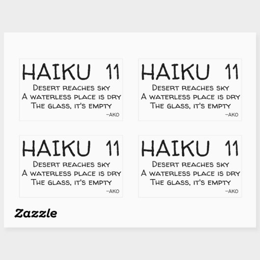 HAIKU 11 RECHTHOEKIGE STICKER (Vel)