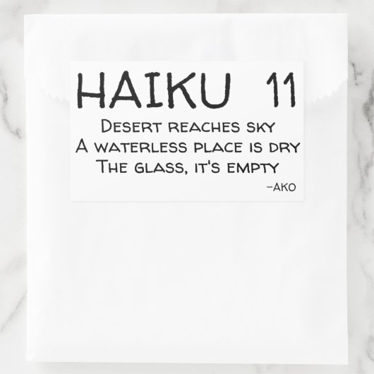 HAIKU 11 RECHTHOEKIGE STICKER (Tas)