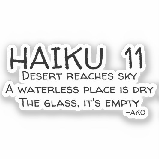 HAIKU 11 STICKER (Voorkant)