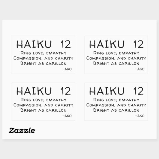 HAIKU 12 RECHTHOEKIGE STICKER (Vel)