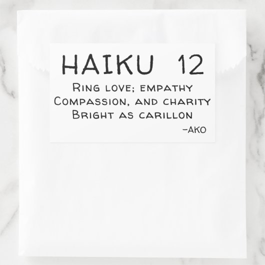 HAIKU 12 RECHTHOEKIGE STICKER (Tas)