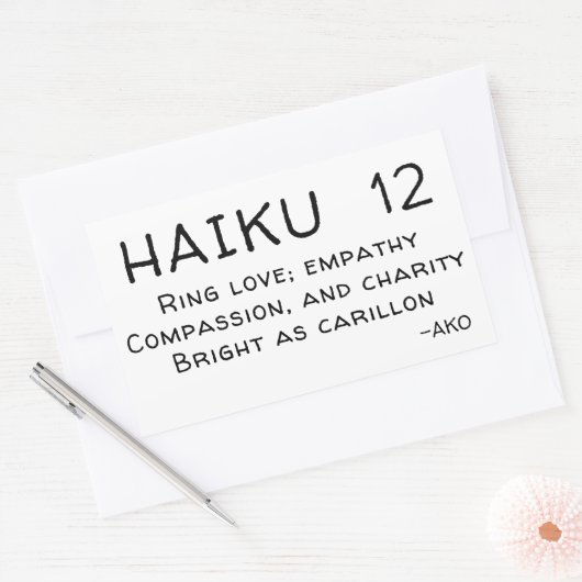 HAIKU 12 RECHTHOEKIGE STICKER (Envelop)