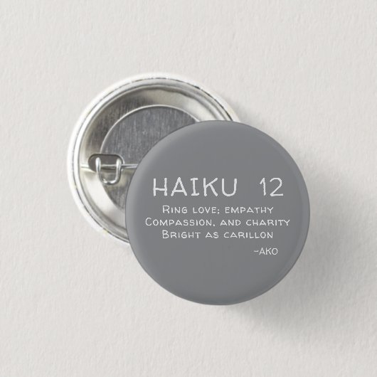 HAIKU 12 RONDE BUTTON 3,2 CM (Voorkant /achterkant)