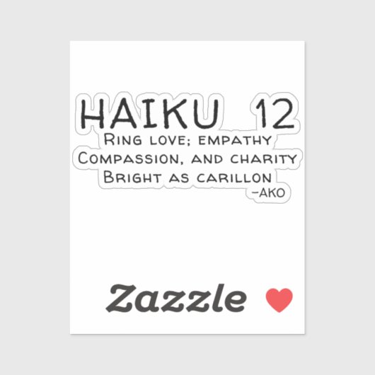 HAIKU 12 STICKER (Vel)