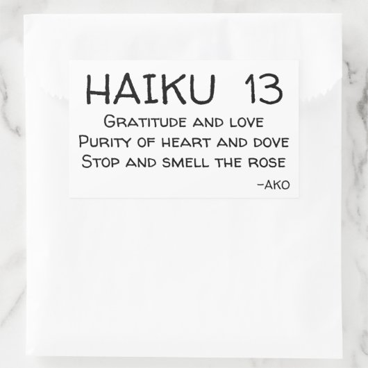 HAIKU 13 RECHTHOEKIGE STICKER (Tas)