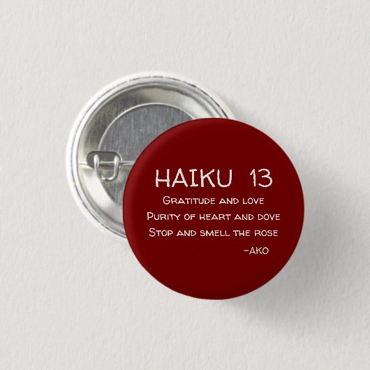 HAIKU 13 RONDE BUTTON 3,2 CM (Voorkant /achterkant)