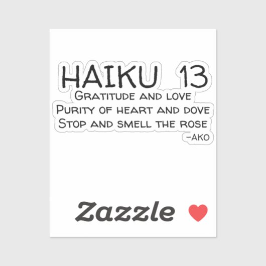 HAIKU 13 STICKER (Vel)