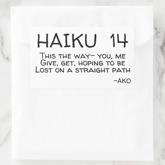 HAIKU 14 RECHTHOEKIGE STICKER (Tas)