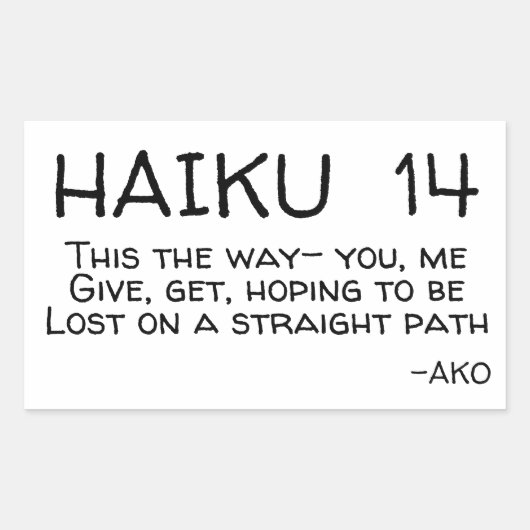 HAIKU 14 RECHTHOEKIGE STICKER (Voorkant)