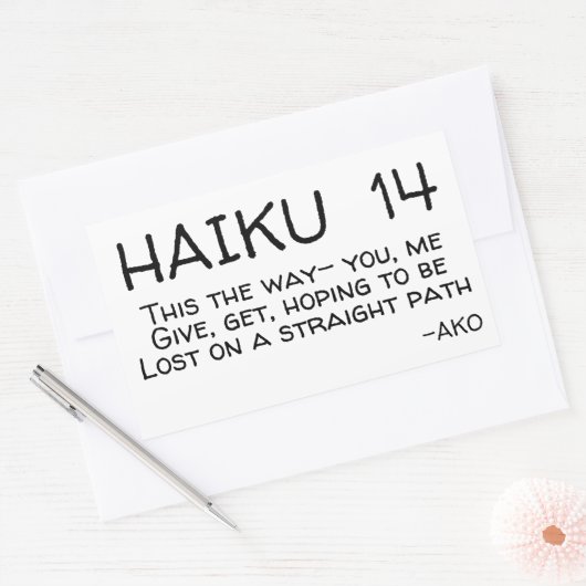 HAIKU 14 RECHTHOEKIGE STICKER (Envelop)