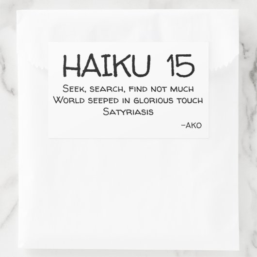 HAIKU 15 RECHTHOEKIGE STICKER (Tas)