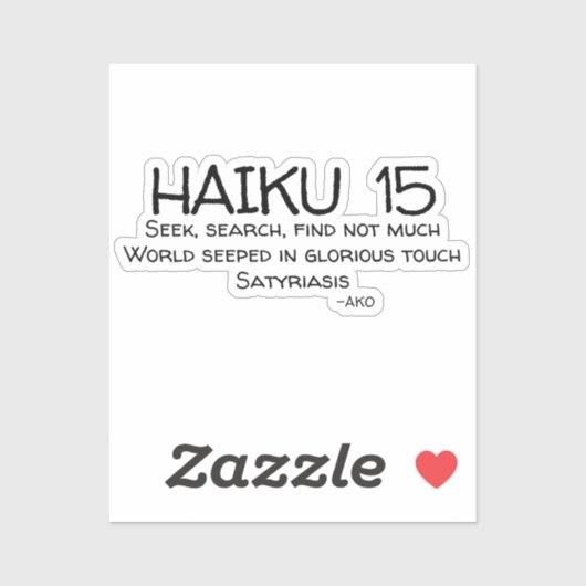 HAIKU 15 STICKER (Vel)