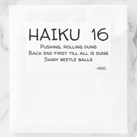 HAIKU 16 RECHTHOEKIGE STICKER (Tas)