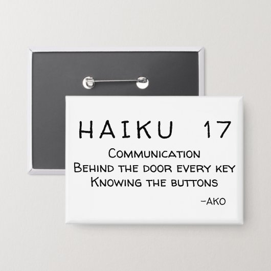 HAIKU 17 BUTTON (Voorkant / Achterkant)