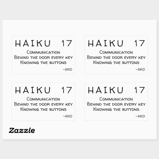 HAIKU 17 RECHTHOEKIGE STICKER (Vel)