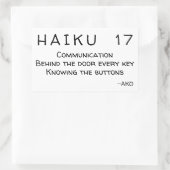 HAIKU 17 RECHTHOEKIGE STICKER (Tas)