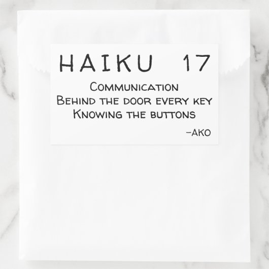 HAIKU 17 RECHTHOEKIGE STICKER (Tas)