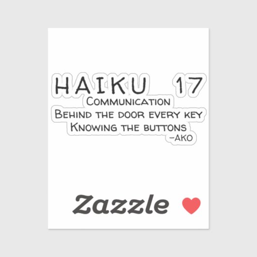 HAIKU 17 STICKER (Vel)