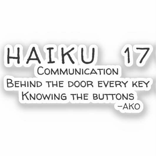 HAIKU 17 STICKER (Voorkant)