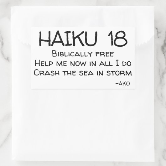 HAIKU 18 RECHTHOEKIGE STICKER (Tas)